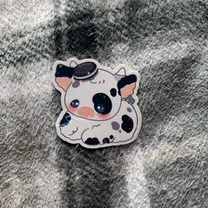 Holographic Oreo Cow Sticker